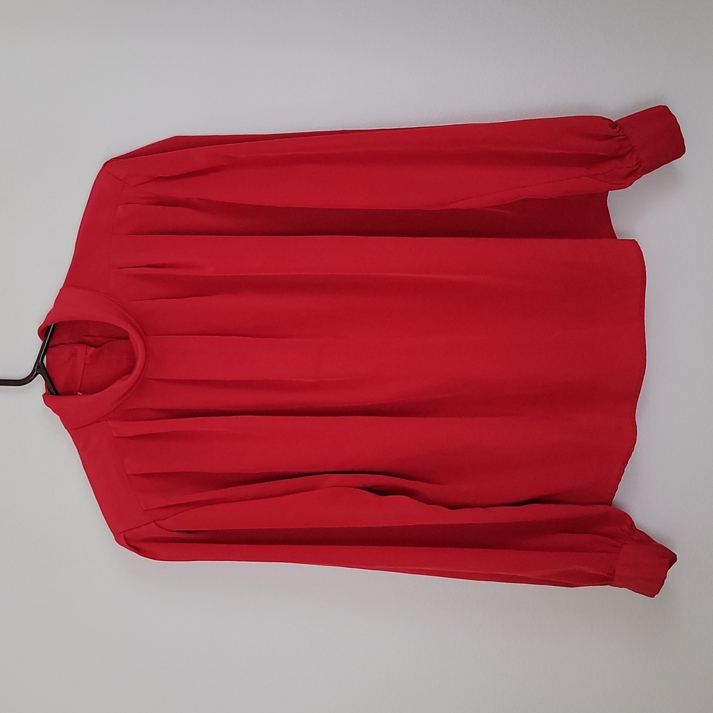 Anna Kriste Vintage Red Pleated Top 12